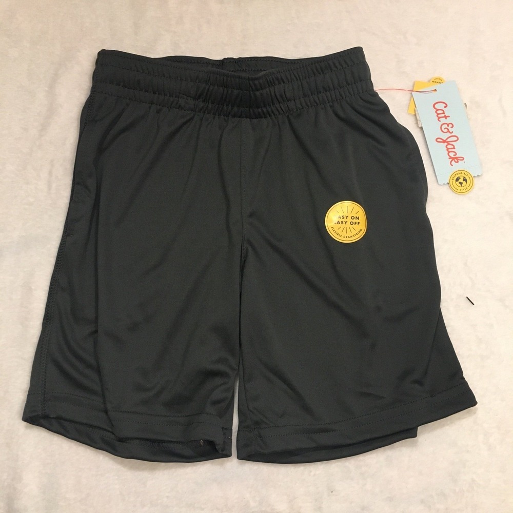 Cat & Jack Athletic Shorts Boys XS 4/5 Black NEW Performance Drawstring Mesh